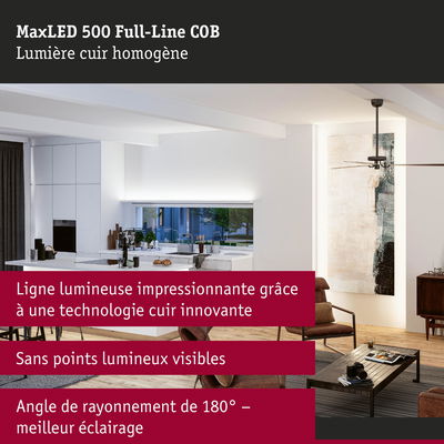Bande lumineuse MaxLED 500 Full-Line COB avec lumière homogène dans un intérieur moderne