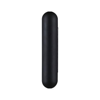 Black elongated LED wall light with rounded ends made of metal for modern indoor lighting