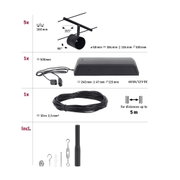 Black LED track light with 355° rotatable spotlight and accessories for flexible lighting setups