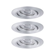 Runder Einbaustrahler aus gebürstetem Aluminium in Silber für moderne LED-Beleuchtung