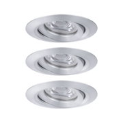 Round recessed spotlight in brushed silver aluminium for modern LED lighting solutions