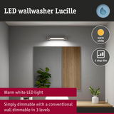 Grey LED wallwasher Lucille with warm white light and 3-step dimmable function for home lighting