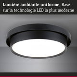 Plafonnier LED rond à cadre noir offrant un éclairage d'ambiance uniforme avec technologie LED moderne