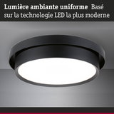 Plafonnier LED rond à cadre noir offrant un éclairage d'ambiance uniforme avec technologie LED moderne