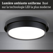 Plafonnier LED noir au design moderne pour un éclairage d'ambiance uniforme
