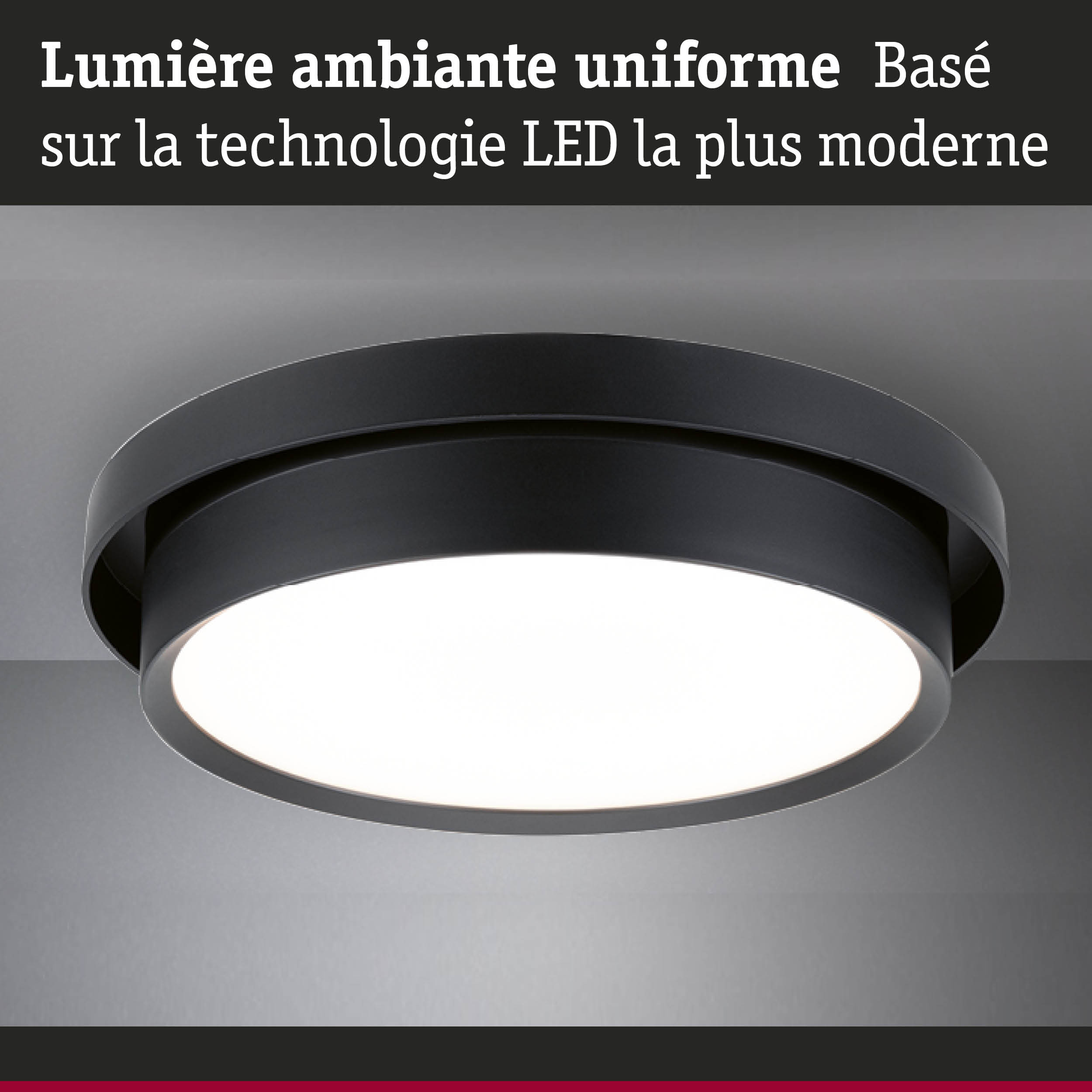 Plafonnier LED noir au design moderne pour un éclairage d'ambiance uniforme