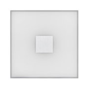 Square ceiling light with frosted glass and silver aluminium center for modern lighting