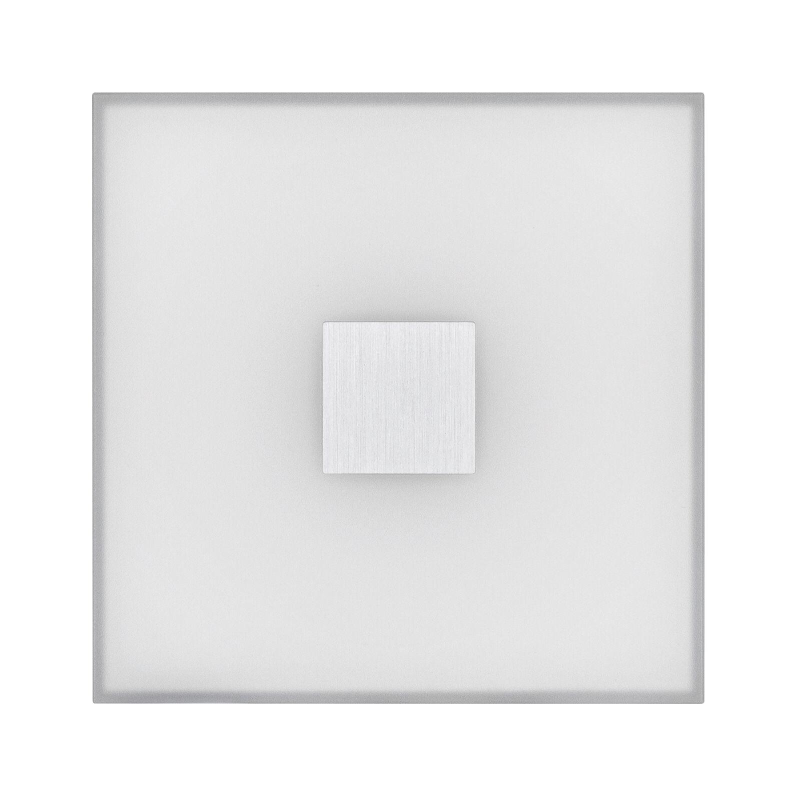 Square ceiling light with frosted glass and silver aluminium center for modern lighting