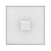 Square ceiling light with frosted glass and silver aluminium center for modern lighting