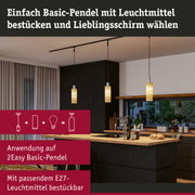 Moderne Basic-Pendel mit Holzschirm in Küche, dimmbare Pendelleuchte mit E27 Leuchtmittel