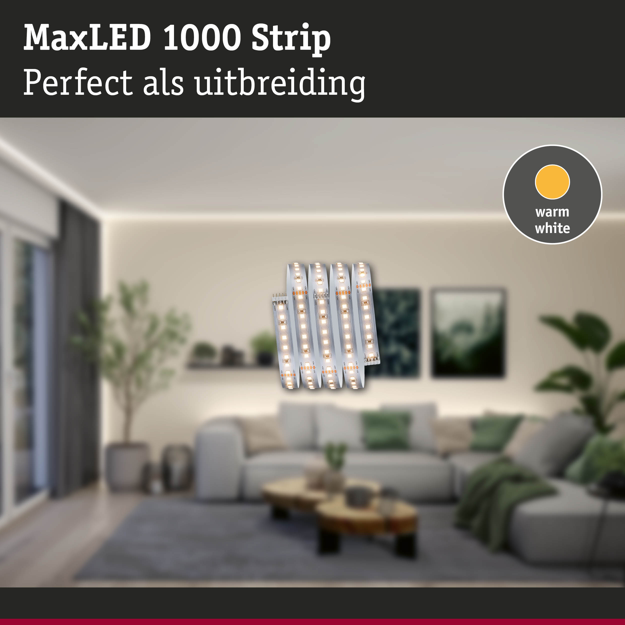 MaxLED 1000 Strip warmwit LED-lichtstrip voor woonverlichting en uitbreiding