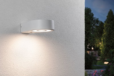 Moderner weißer Aluminium-Wandleuchter mit warmweißem LED-Licht für Außenbereiche und Gartenbeleuchtung