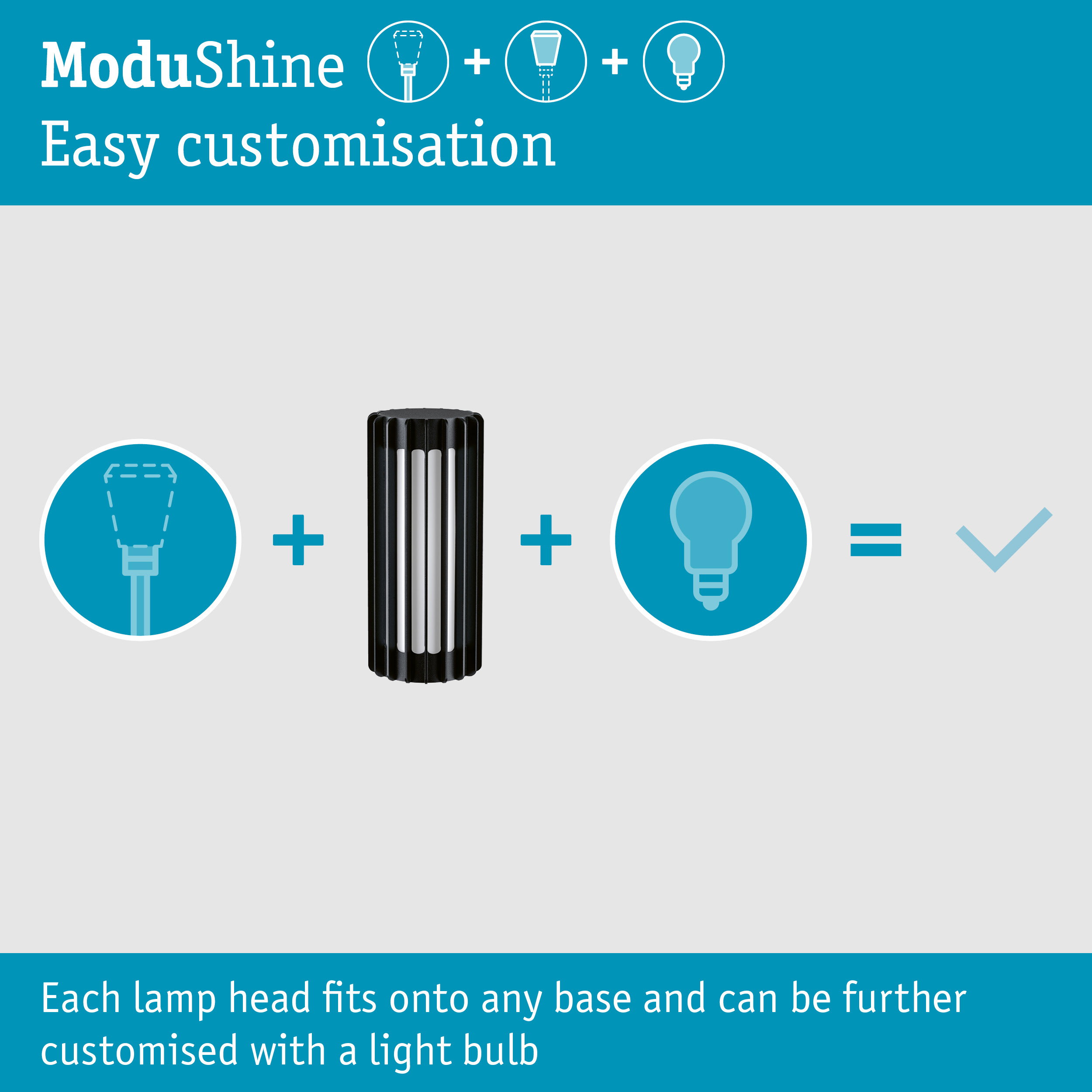ModuShine Shade Ferina IP44 cylindrical Anthracite