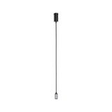 Câble suspendu noir avec connecteur en aluminium argenté pour éclairage LED moderne