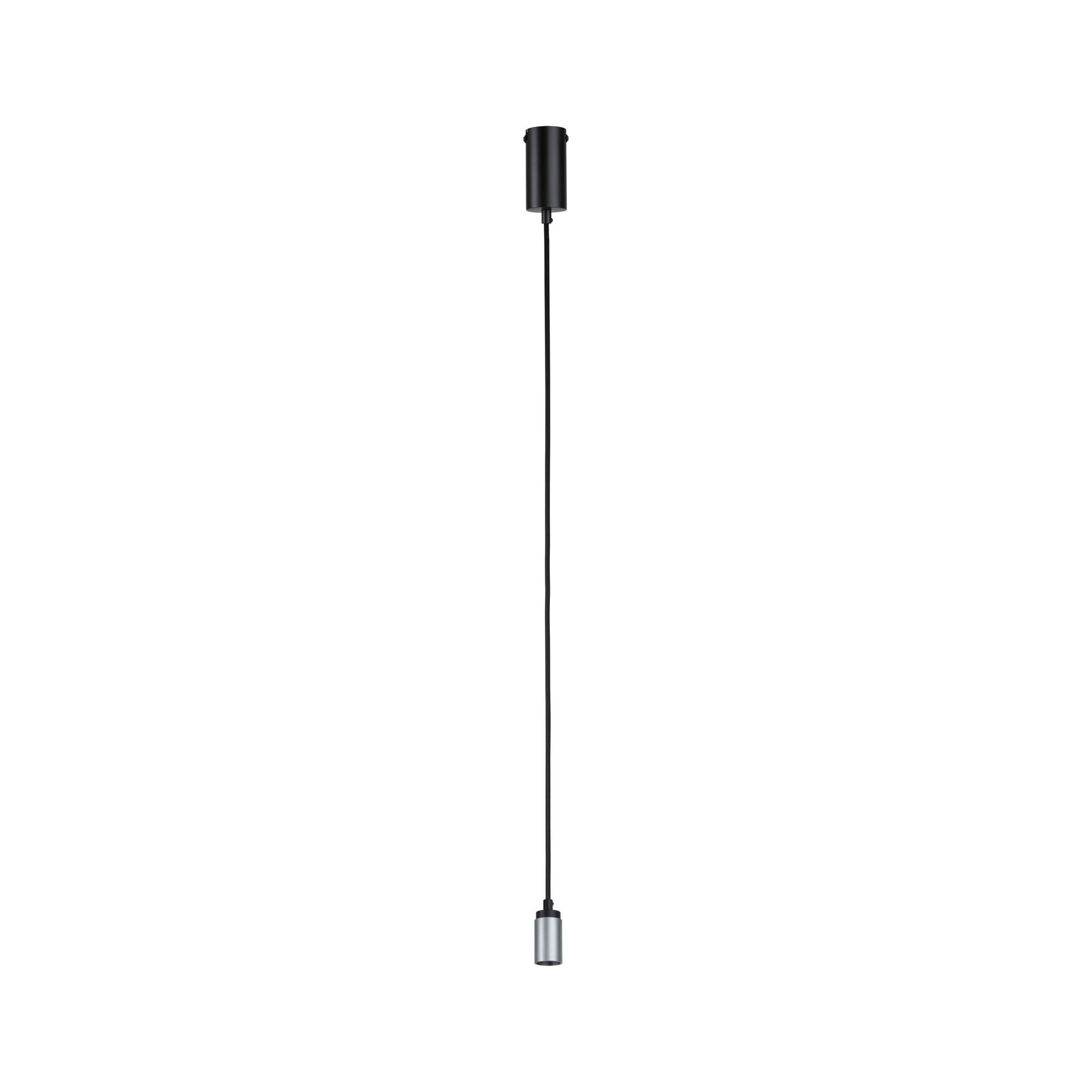 Black pendant cable with silver aluminum connector for modern LED lighting setups