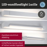 Witte LED-wandfloodlight Lucille van aluminium met IP44 en instelbare lichteffecten