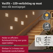 VariFit LED-wandverlichting in warm wit met 3-traps dimmer voor trappenhuis en grote oppervlakken