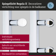 Spiegellicht Regula II met chroom frame en E14-fitting voor badkamer spiegelverlichting