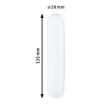 White elongated LED light bulb 135 mm long and 26 mm diameter for modern lighting solutions