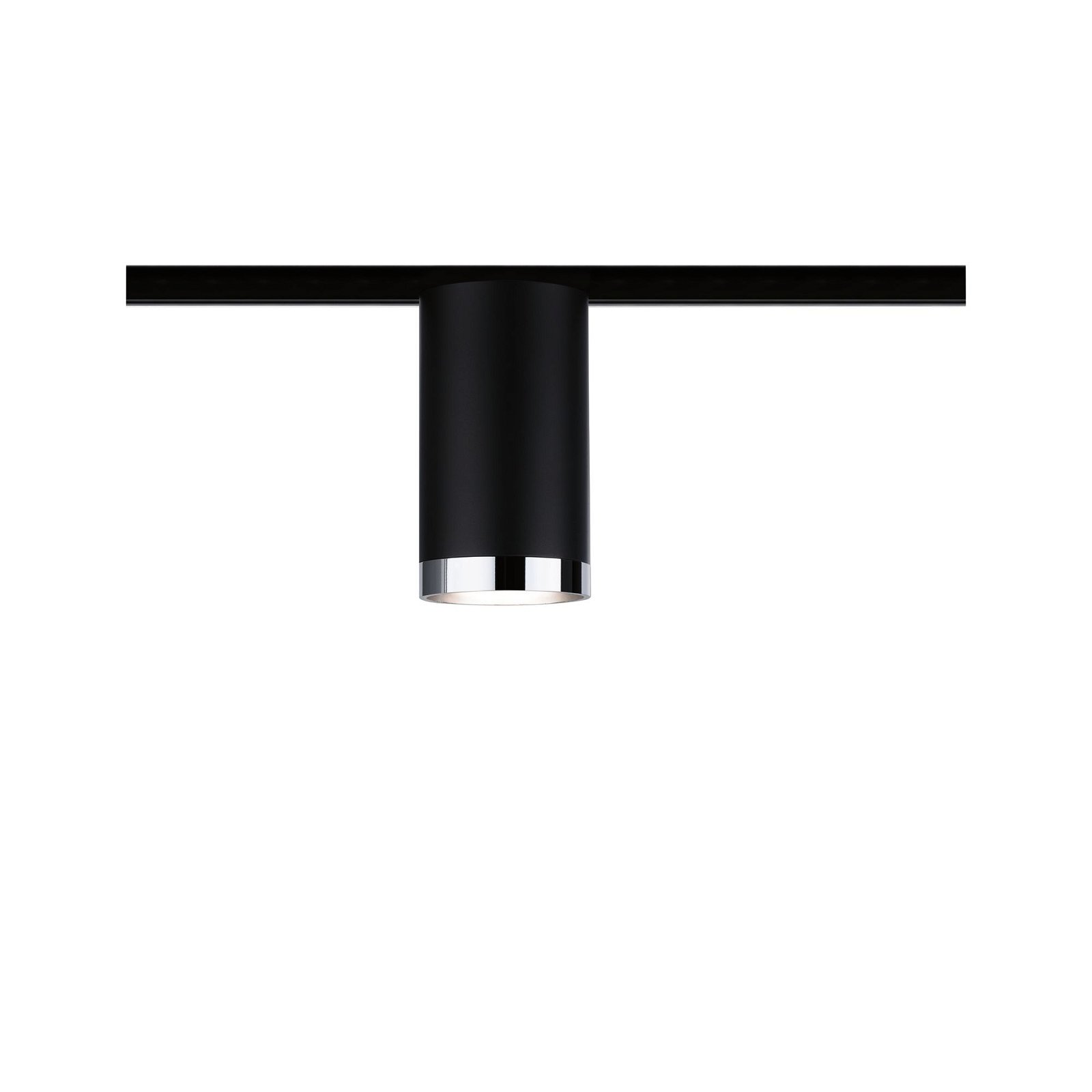 URail Rail spot Tube Individual Spot GU10 max. 10W dimmable 230V Black matt/Chrome