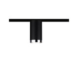 Spot LED noir avec bord chromé pour système de rail moderne et éclairage ciblé de la pièce