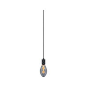 Pendant lamp with black cord and decorative smoke glass bulb for modern interior lighting