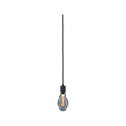 Lampa wisząca z czarnym kablem i dekoracyjną żarówką w dymionym szkle do nowoczesnych wnętrz