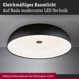 Runde LED-Deckenleuchte in Schwarz mit gleichmäßigem, flächigem Raumlicht für moderne Beleuchtung