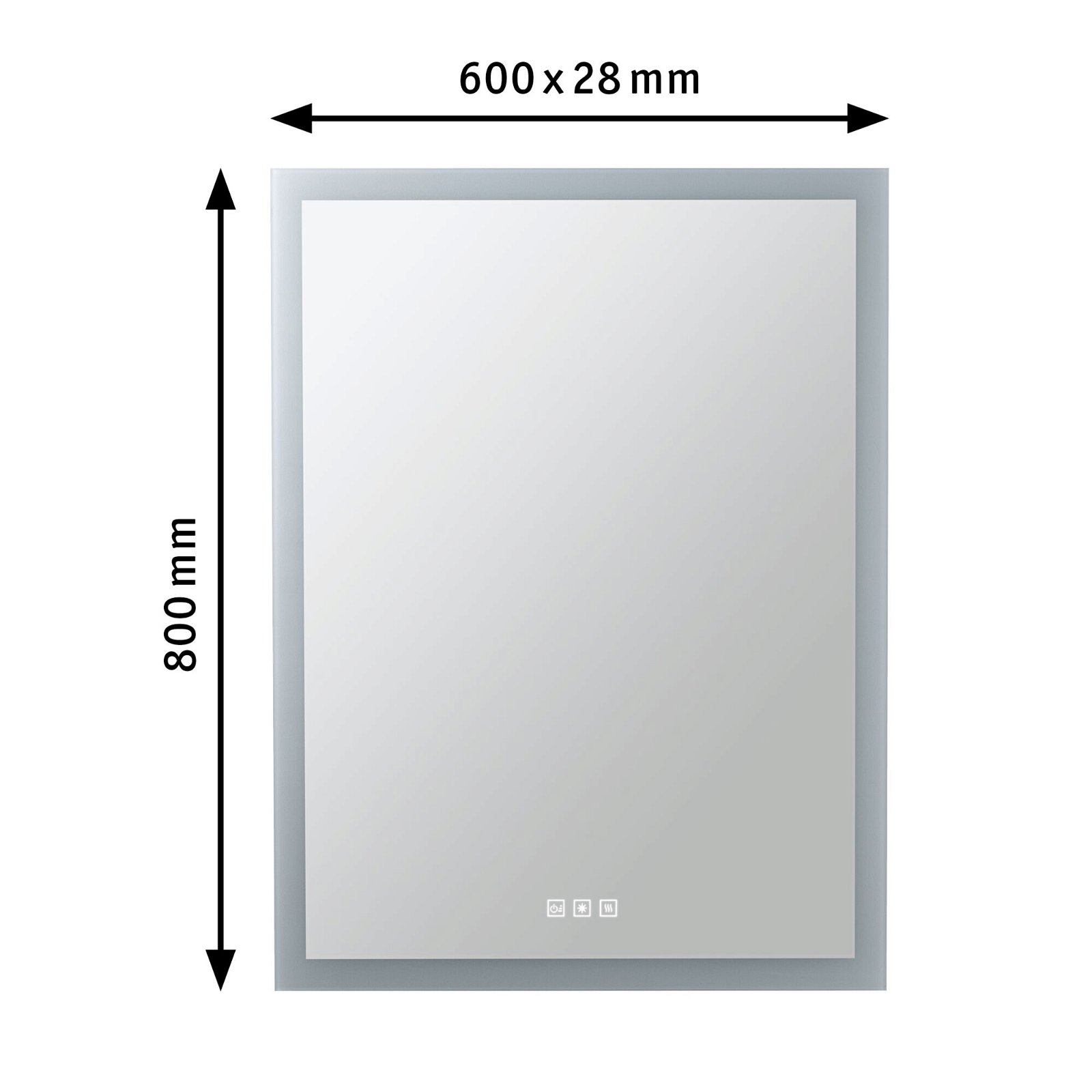 LED Leuchtspiegel Mirra IP44 White Switch 1600lm 230V 22W dimmbar Spiegel/Weiß