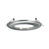 Round brushed stainless steel recessed frame with spring clips for LED downlights