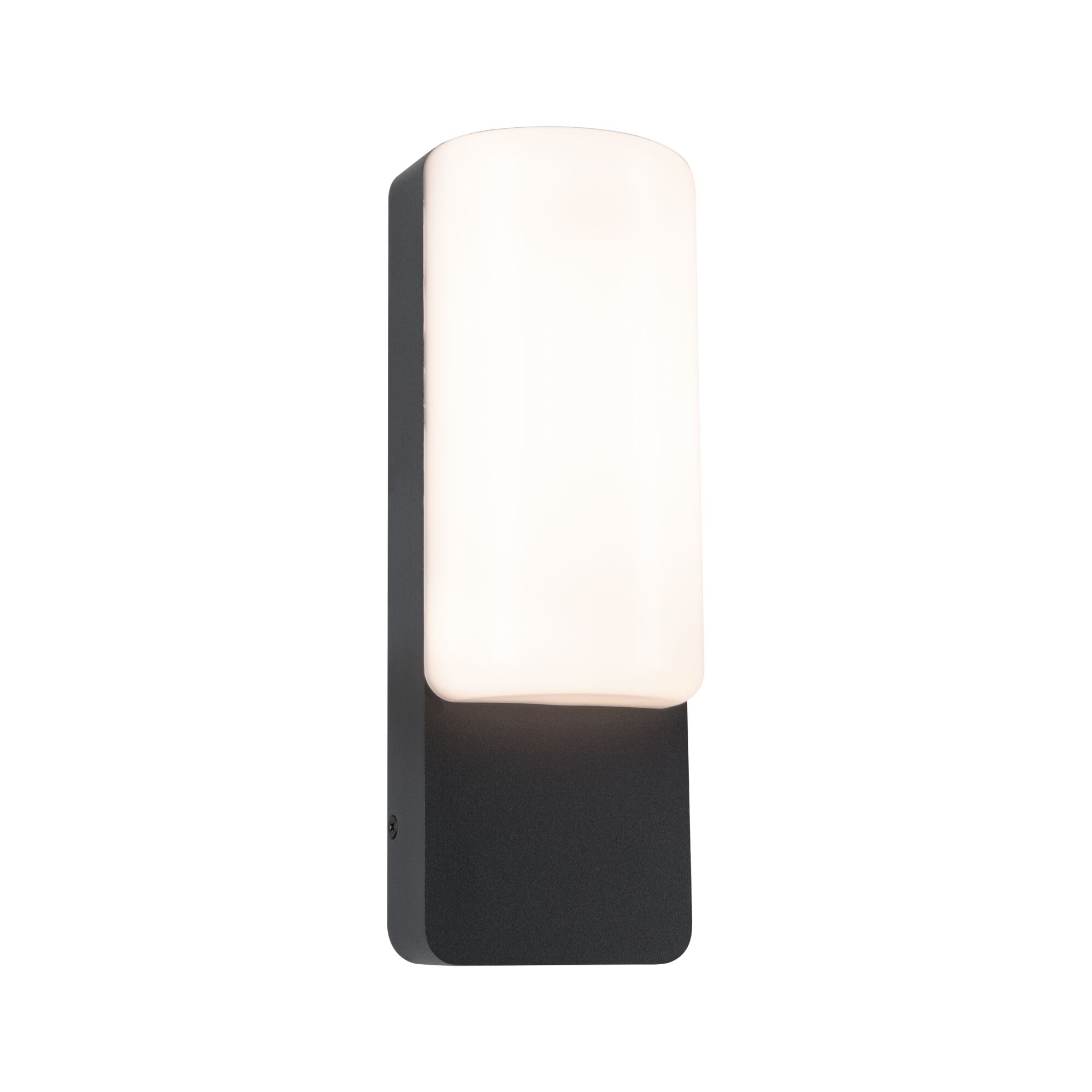 LED Außenwandleuchte Bonnie IP44 93x263mm 3000K 8,5W 560lm 230V Anthrazit Aluminium Moderne Wandlampe mit schwarzem Metallgehäuse und weißem Kunststoffschirm für Innenbeleuchtung