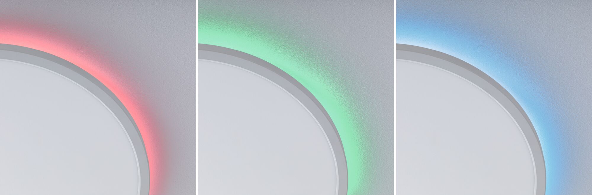 Plafonnier LED rond blanc avec changement de couleur RGB et éclairage indirect pour une ambiance moderne