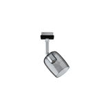 Modern ceiling spotlight with smoked glass and chrome metal for adjustable lighting