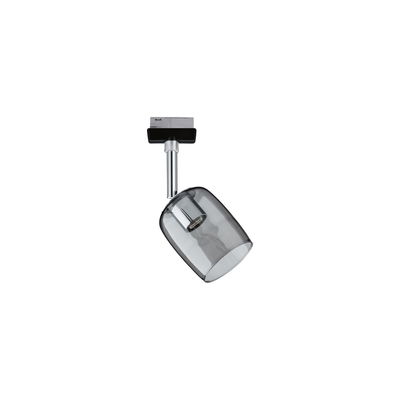 Modern ceiling spotlight with smoked glass and chrome metal for adjustable lighting