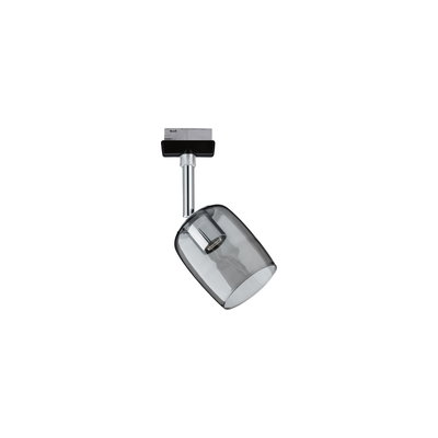 Modern ceiling spotlight with smoked glass and chrome metal for adjustable lighting