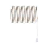 Flexibler LED-Lichtstreifen in warmweiß mit weißem Anschlusskabel für dekorative Beleuchtung