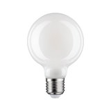 Round LED bulb with frosted white glass and E27 base for energy-efficient lighting