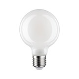Runde LED-Glühbirne mit mattweißem Glas und E27-Fassung für energiesparende Beleuchtung