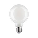 Ampoule LED ronde avec verre blanc mat et culot E27 pour un éclairage économique