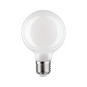 Round LED bulb with frosted white glass and E27 base for energy-efficient lighting