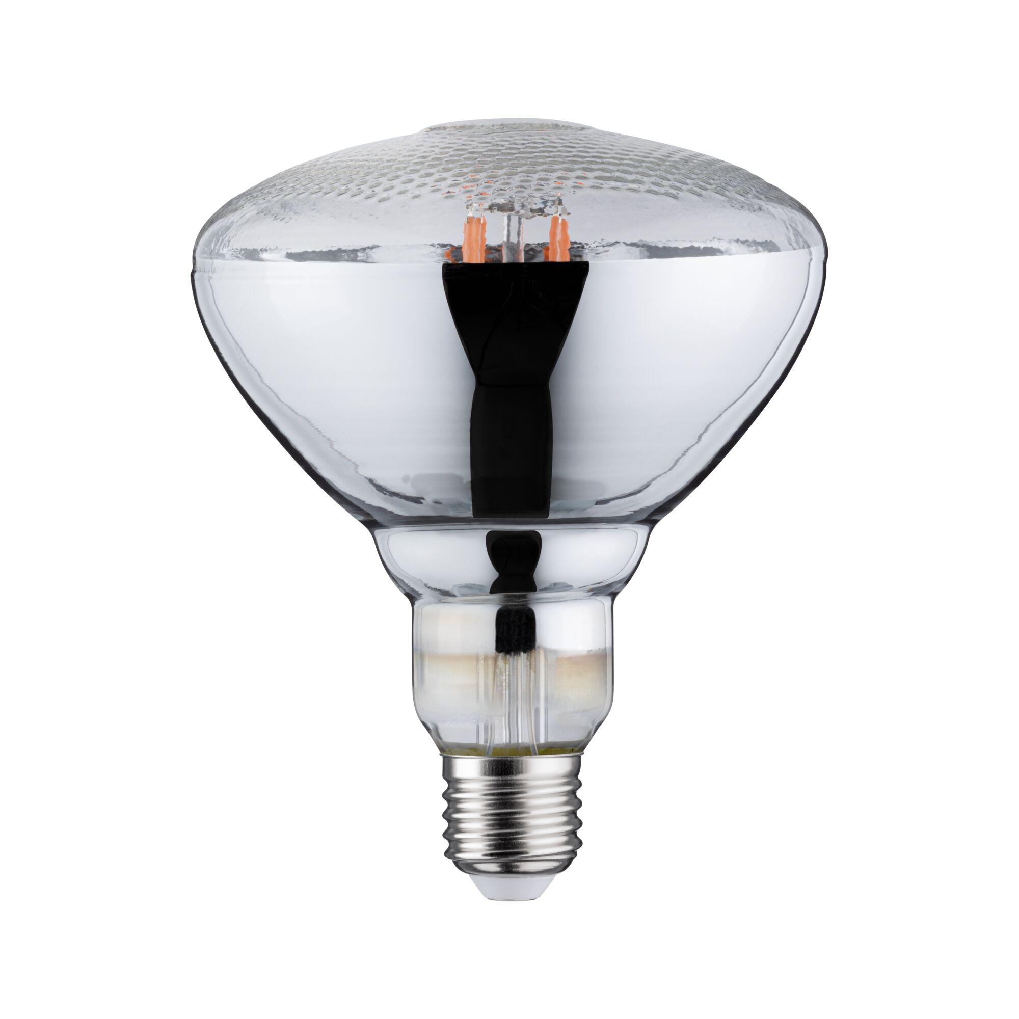 Reflective LED bulb with E27 base and clear glass for energy-efficient lighting