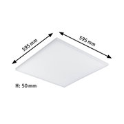 Weißes LED-Panel aus Kunststoff mit 595x595 mm Abmessungen und 50 mm Höhe für Deckenbeleuchtung