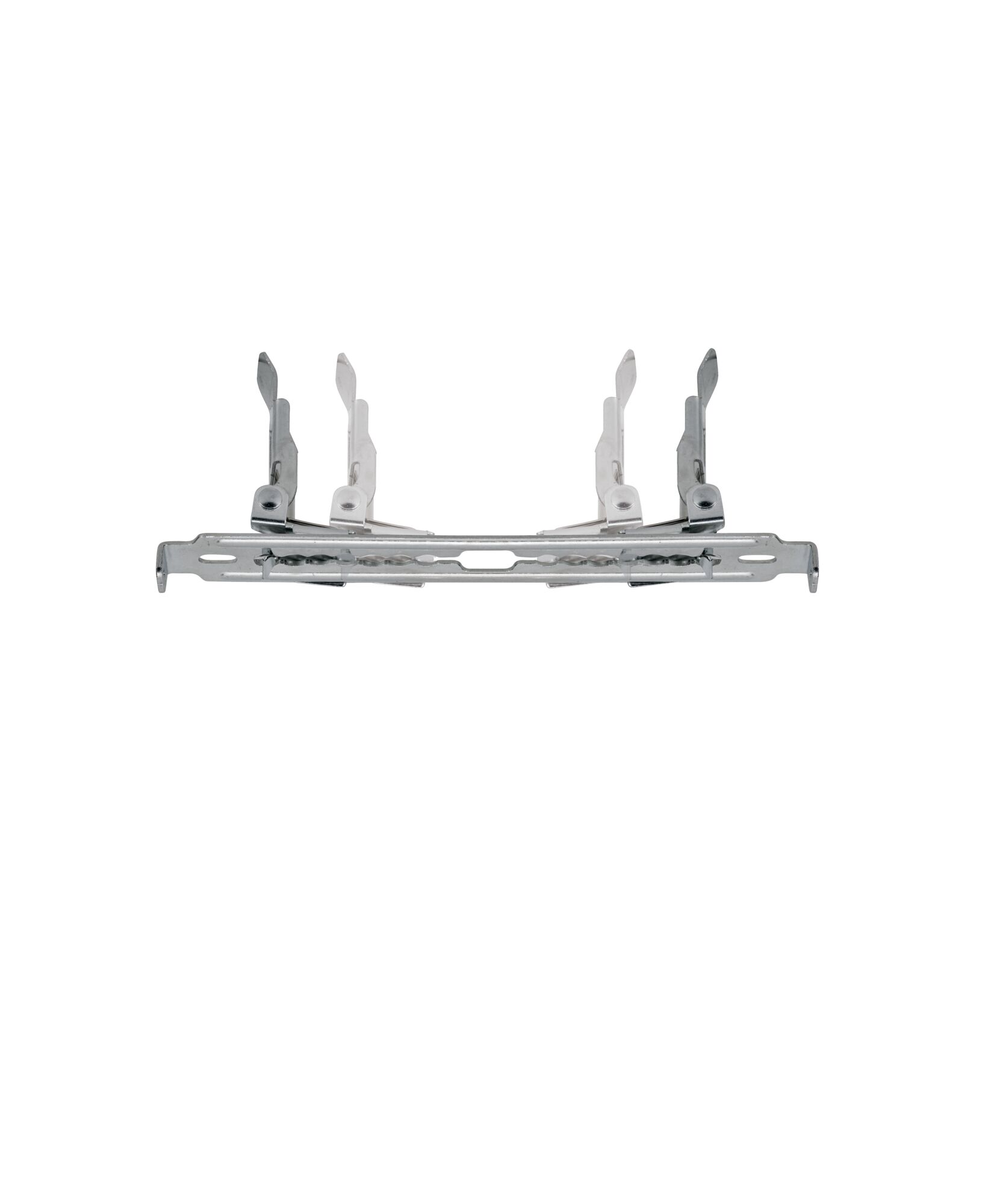 Silver metal bracket for LED recessed spotlights ensuring secure ceiling installation