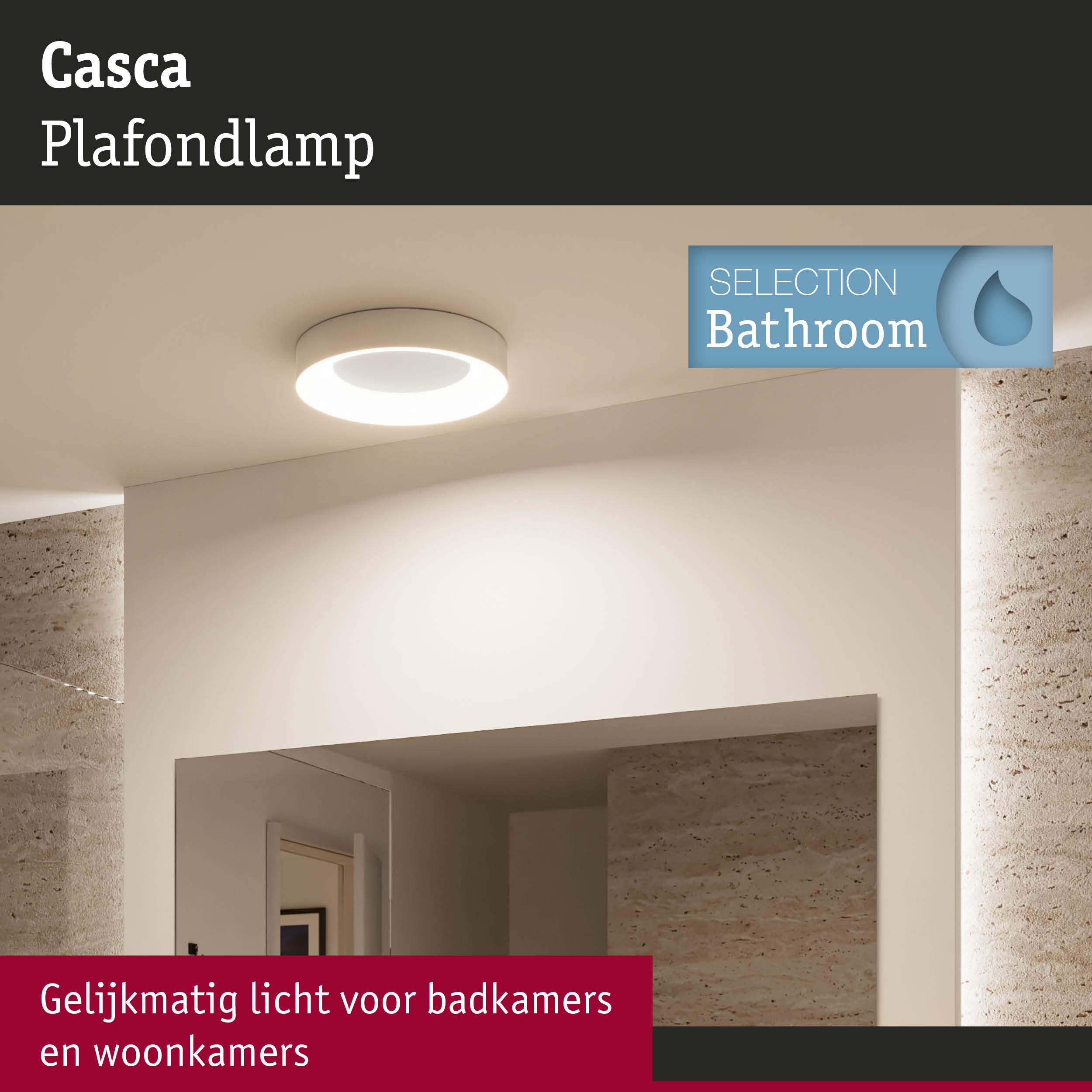 Casca ronde witte plafondlamp voor badkamer met gelijkmatig licht