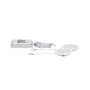 White LED recessed spotlight set with driver and cable for energy-efficient lighting