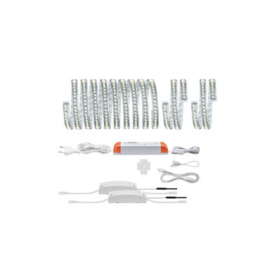 Bande LED blanche avec alimentation et câbles de connexion pour solutions d'éclairage flexibles