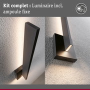 Applique murale noire en métal avec ampoule fixe, éclairage intérieur moderne