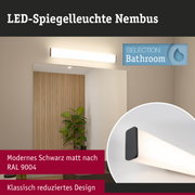 LED-Spiegelleuchte Nimbus in mattem Schwarz und Weiß für modernes Badezimmerlicht