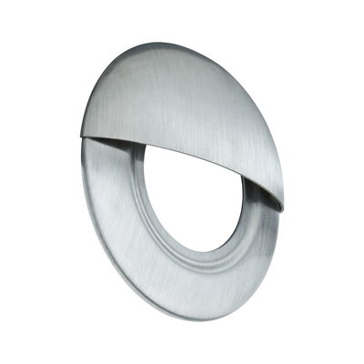 Round stainless steel wall recessed light with brushed finish and modern design for indoor lighting