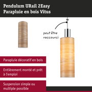 Suspension URail 2Easy en bois clair avec abat-jour cylindrique pour éclairage intérieur moderne